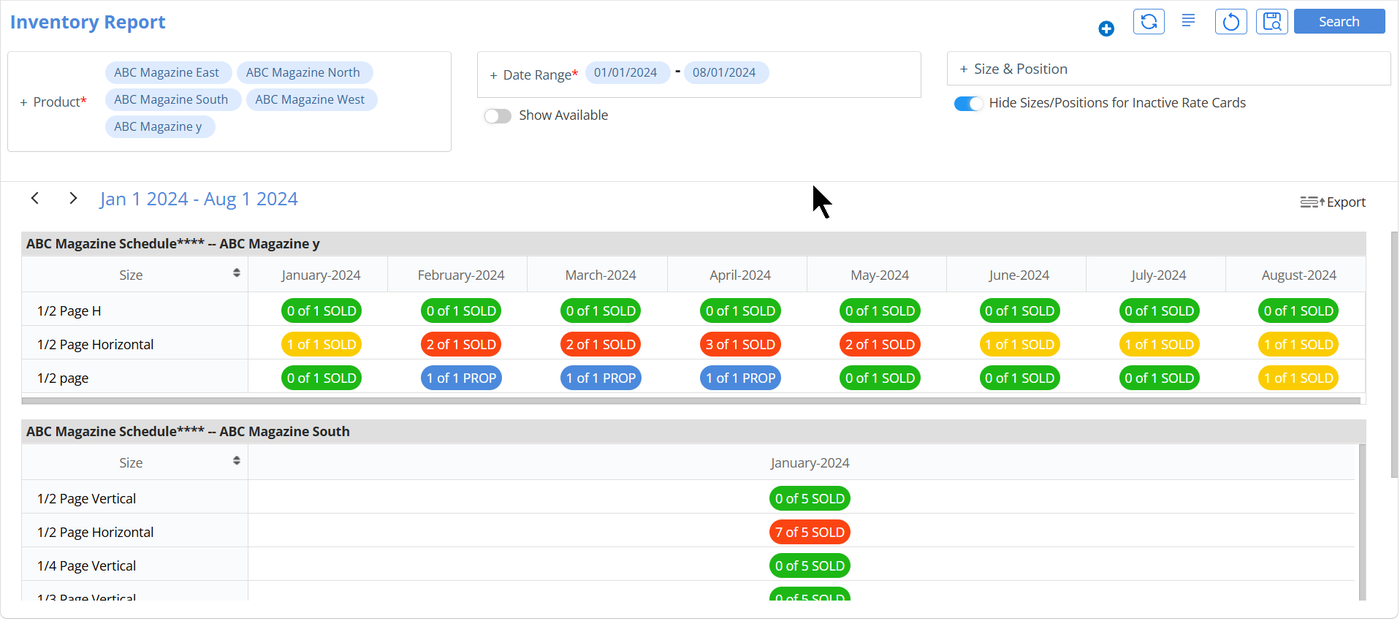 Magazine Manager ad inventory tracking preview