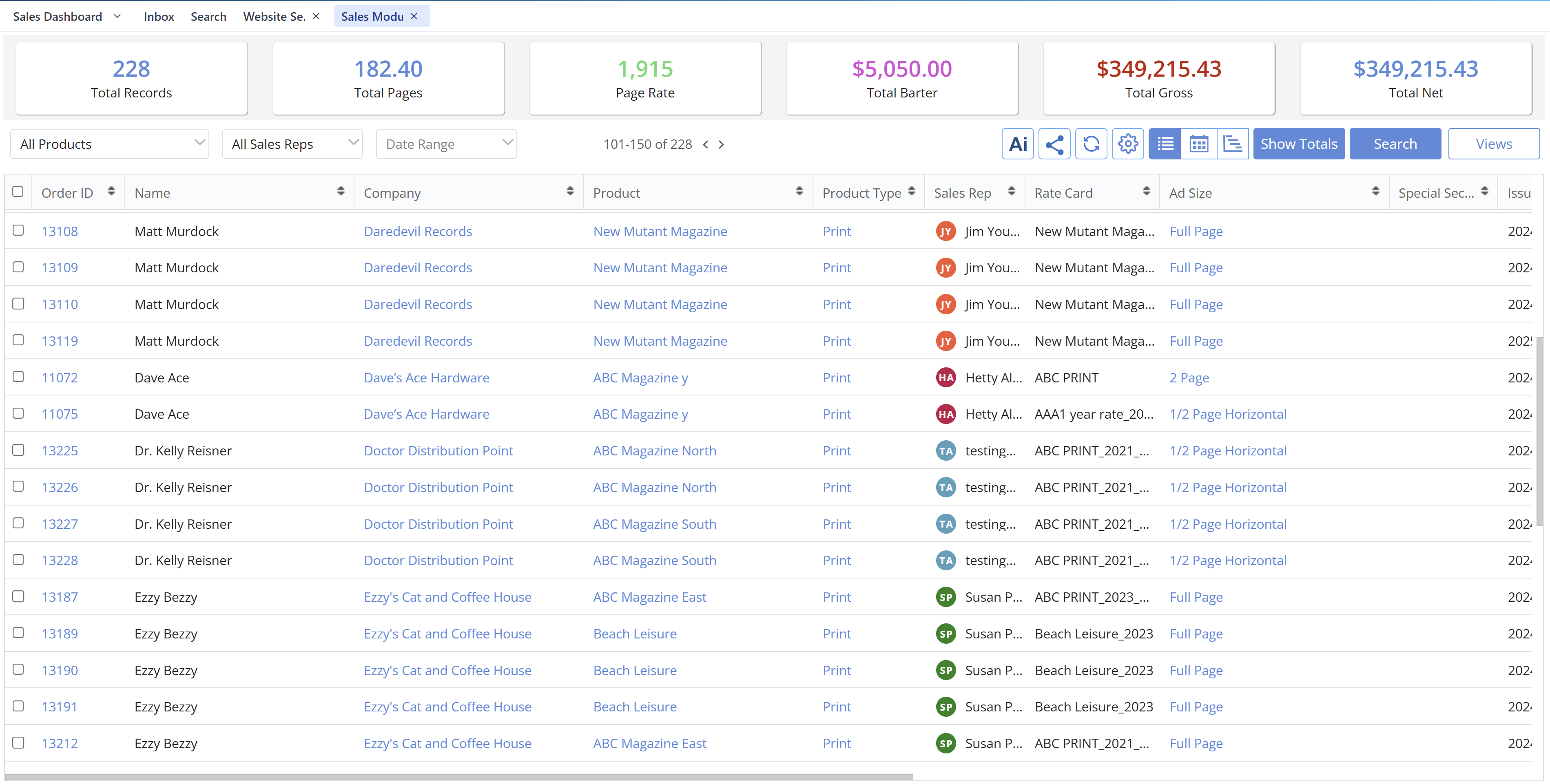 Product screenshots