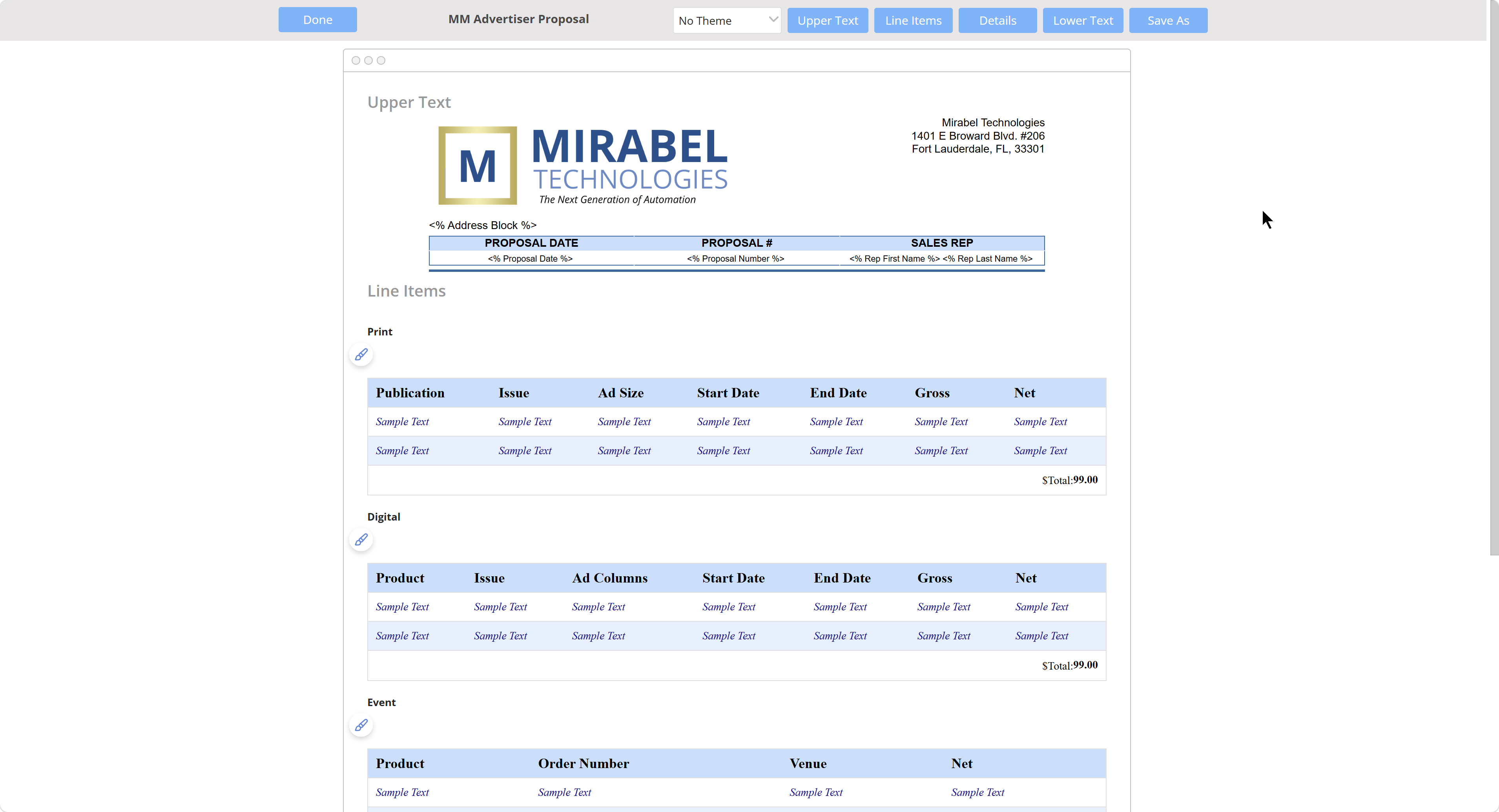 Product screenshots