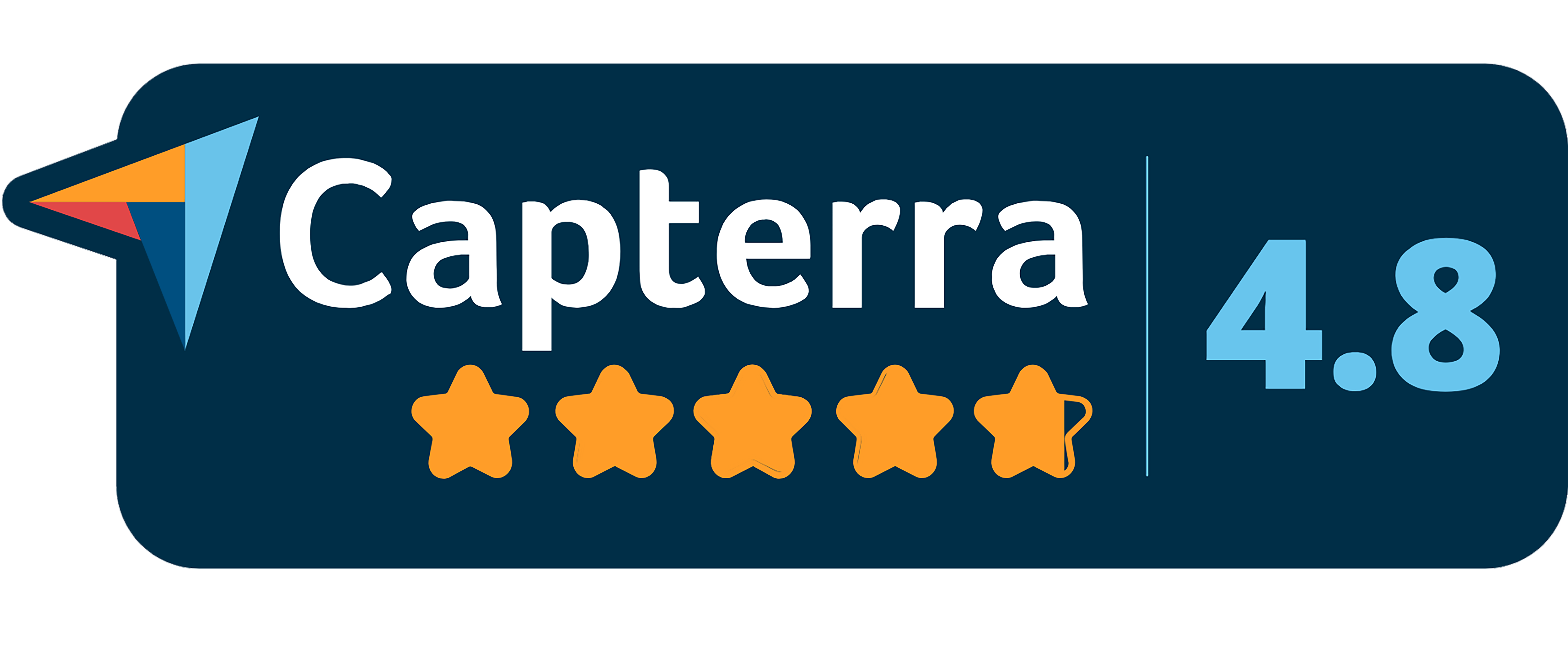 Capterra 4.8 star rating badge